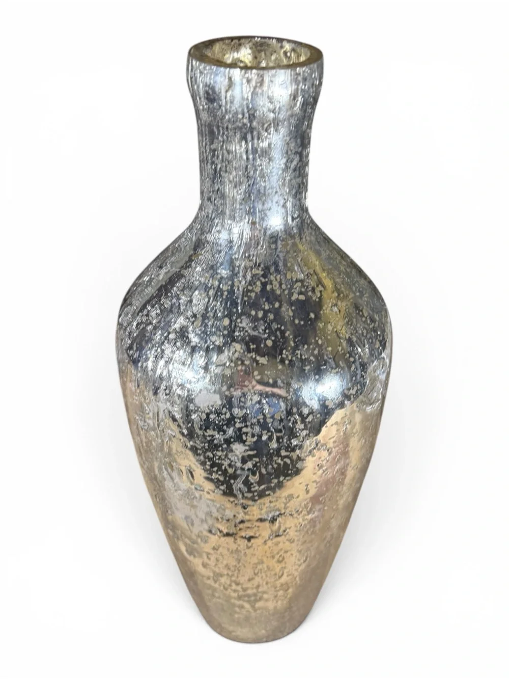 Decorative Silver Mercury Glass Floor Vase - Home Accents